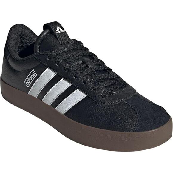 NWT adidas Men’s VL Court 3.0 Sneakers Black/White/Gum Size 7 Casual Shoes - Picture 1 of 6